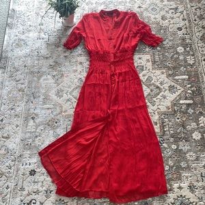 Zara Red Sheer Maxi Dress
